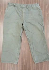 Mens 44X30 CARHARTT B11 MOS Duck Canvas Dungaree Fit Carpenter Work Pants Vtg  - Picture 1 of 12