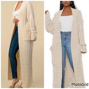 Cable Knit Cardigan Duster - Picture 1 of 8