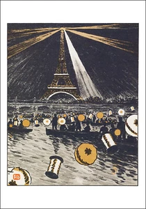 HENRI RIVIERE LES TRENTE-SIX VUES DE LA TOUR EIFFEL TIRAGE D'UN DESSIN FORMAT A4 - Picture 1 of 1