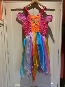 Girls Lucy Locket handmade fairy costume, fuchsia pink and multi age 8/128 cm - Picture 1 of 5