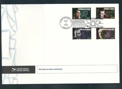 US SC # 3906 -3909 American Scientists FDC . Ceremony Program . USPS - Image 1 of 2