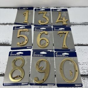4” Solid Brass House Number - SELECT NUMBER - 1,3,4,5,6,7,8,9,0 - NEW