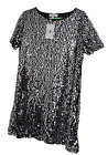 size 12 black sequined lined knee length IN THE STYLE dress new