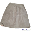Lord & Taylor Suede Leather Skirt Vintage Beige Fully Lined A Line Small Flaws