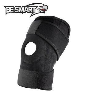 Black Neoprene Adjustable Open Knee Patella Tendon Support Brace Sleeve
