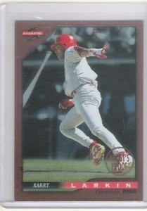 1995 1996 Pinnacle Score Barry Larkin Artist's Proof Dugout Collection Card # 5