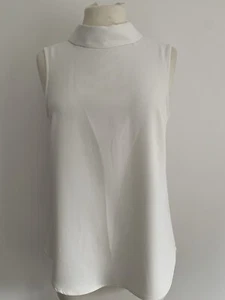 Ladies H&M White Sleeveless Collared Top Uk Size 6 Eur 34. - Picture 1 of 10