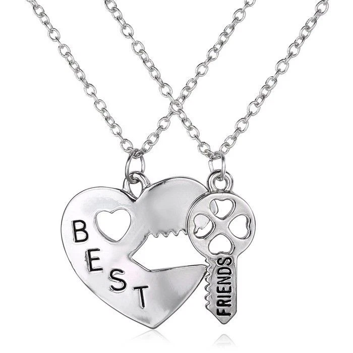 IDEA REGALO COLLANA BEST FRIEND LEGAMI CUORE CHIAVE SAN VALENTINO LOVE AMICIZIA - Immagine 1 di 1