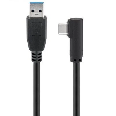 Cable USB 3.0 Tipo A macho - USB-C acodado 0.50 M Negro - Imagen 1 de 4