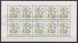 CZECHOSLOVAKIA 1990 SC#2782 USED 5Kx10 SHEET, Garden flowers, Lilium candidum. - Imagen 1 de 1