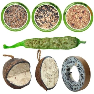 Verschiedene Set's Vogelfutter Kokosnuss Meisenringe Erdnussstangen Streufutter - Bild 1 von 10