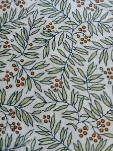Vintage WILLOW LEAVES WITH BERRIES Liberty Tana Lawn cotton approx 33 x 30 cm
