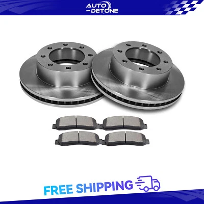 Front Ceramic Brake Pads and Rotors For Ford F-250 F-350 Super Duty 2008-2010 - Imagem 1 de 4
