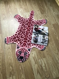 Pink Leopard Animal Print Area Rug Non-slip Mat Cute Carpet Home Decor 29"x44"