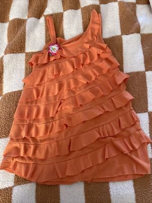 Gymboree Tropical Floral Reef Orange Tiered Layered Dress 2T - Image 1 of 3