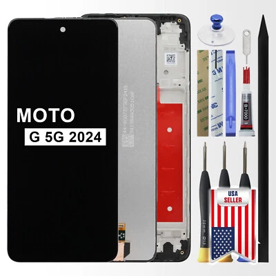OEM LCD Display Touch Screen Digitizer Frame For Motorola Moto G 5G 2024 XT2417 - Image 1 of 2