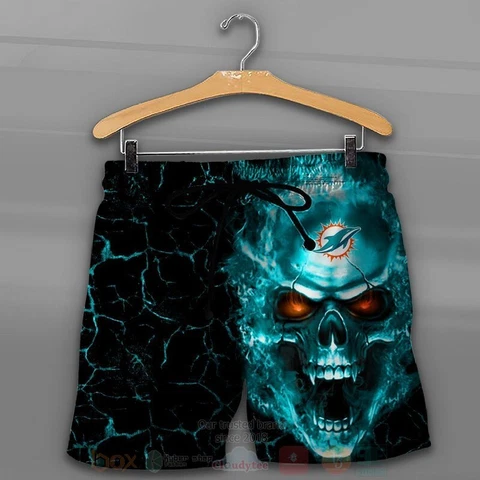 Miami Dolphins Mens Summer Hawaiian Board Shorts Drawstring Beach Swim Trunks Cover
