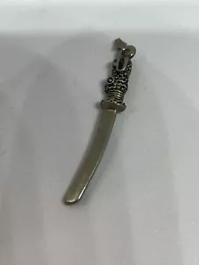 Vintage Sterling Silber 925 Drache Schwert Anhänger Charm 2" lang - Bild 1 von 5