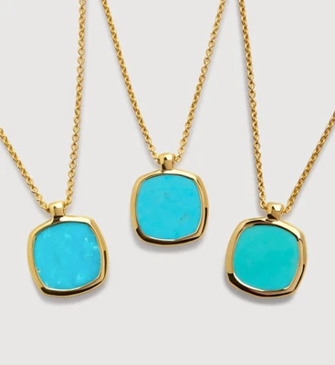 TOTALMENTE NUEVO Collar de Cadena de Piedras Preciosas Monica Vinader Delphi Turquesa £130 Foto 1 de 3