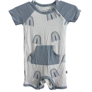 Kyte Baby Shortall im Nebel Regenbogen Strampler Größe 12-18 Monate blau weiß - Bild 1 von 7