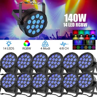 12x 140W LED Par Strahler 14LED Par Scheinwerfer Bühnenlicht RGBW DMX Partylicht - Bild 1 von 4