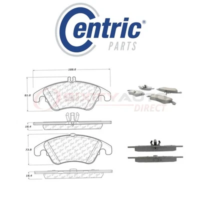 Centric Ceramic Disc Brake Pads w Shims for 2014-2016 Mercedes-Benz E250 cc Foto 1 de 4