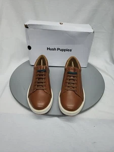 NIB Hush Puppies Heath Sneaker  HM02083- 007 Cognac   Leather  Men  8.5m - Picture 1 of 16