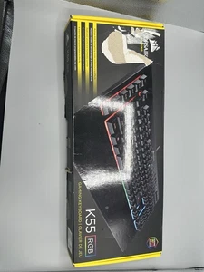 Corsair K55 RGB Gaming Keyboard – English QWERTY – Tested, Complete in Box - Picture 1 of 7