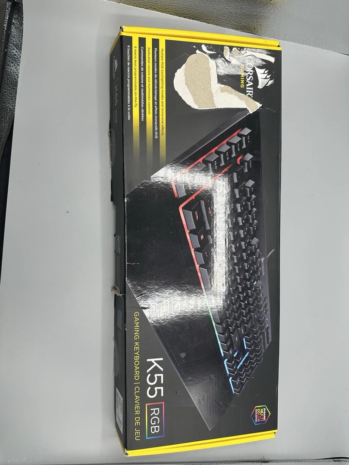 Corsair K55 RGB Gaming Keyboard – English QWERTY – Tested, Complete in Box - Image 1 of 4