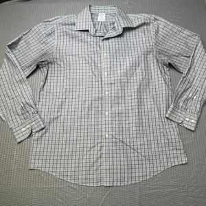 Brooks Brothers 1818 Dress Shirt Mens 16-34/35 Non Iron Checkered Plaid - Picture 1 of 9