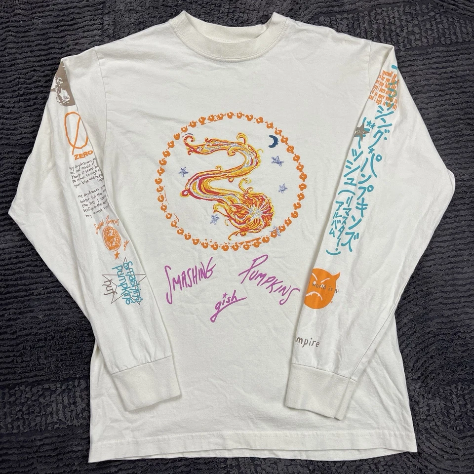 Camisa Smashing Pumpkins HUF Gish Dragon Gráfica Manga Larga Blanca Talla S Foto 1 de 4