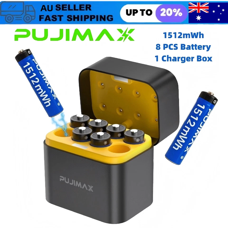 8/16/24/32 PCS 1.5V 1512mWh AAA Rechargeable Lithium Battery With Charging Box - image 1 of 4