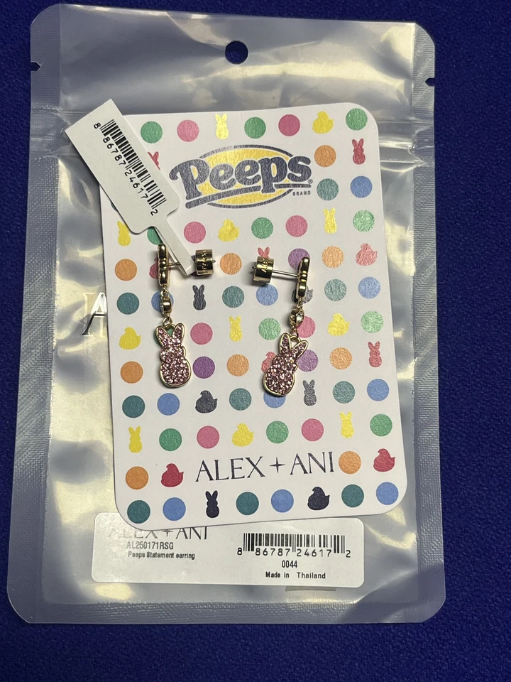 Pendientes Alex and Ani Easter Peeps Crystal Bunny Nuevos Foto 1 de 4
