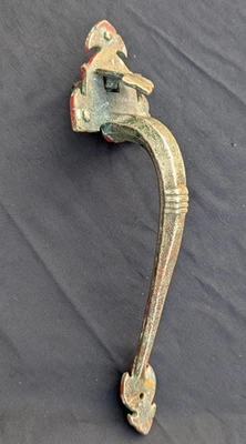 12" Vintage Antique "Sargent" SOLID Nickel Brass Exterior Entry Door Handle Pull - Image 1 of 4