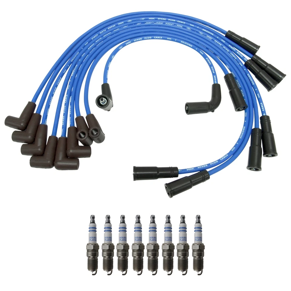 Juego de cables NGK y kit de 8 bujías dobles platino Bosch para C1500 Tahoe Yukon V8 Foto 1 de 1