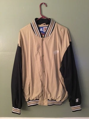 Винтажная стартовая куртка НХЛ Detroit Red Wings на пуговицах университетский стиль бежевая 2XL - Изображение 1 из 4
