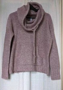 *SALE* Sz XS 10? Kensie Pink Marl Chunky Wool Blend Pouch Snood Jumper Sweater - Picture 1 of 15