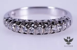 antiker Art Deco Memory Ring Vorsteckring 750 Weißgold Brillant Gr. 56 Gold - Bild 1 von 8