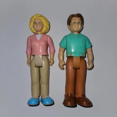 2 VTG Little Tikes Grand Mansion Dollhouse Figures Lot Man Woman Mom Dad READ - Image 1 of 4