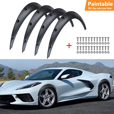 For Chevrolet Corvette C3 C4 C5 C6 4Pcs Fender Flares Wide Body Kit Wheel Arches - Image 1 of 4