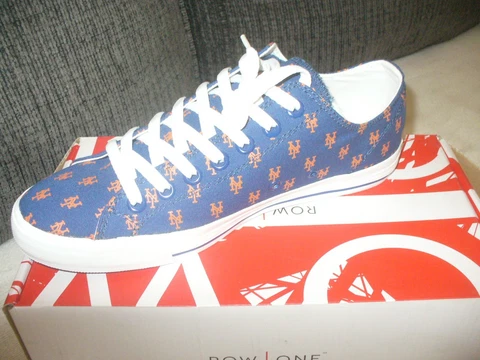 Unisex Row One MLB New York Mets All Over Logo Low Top Shoes, Blue M9.5-W11 NWB Cover