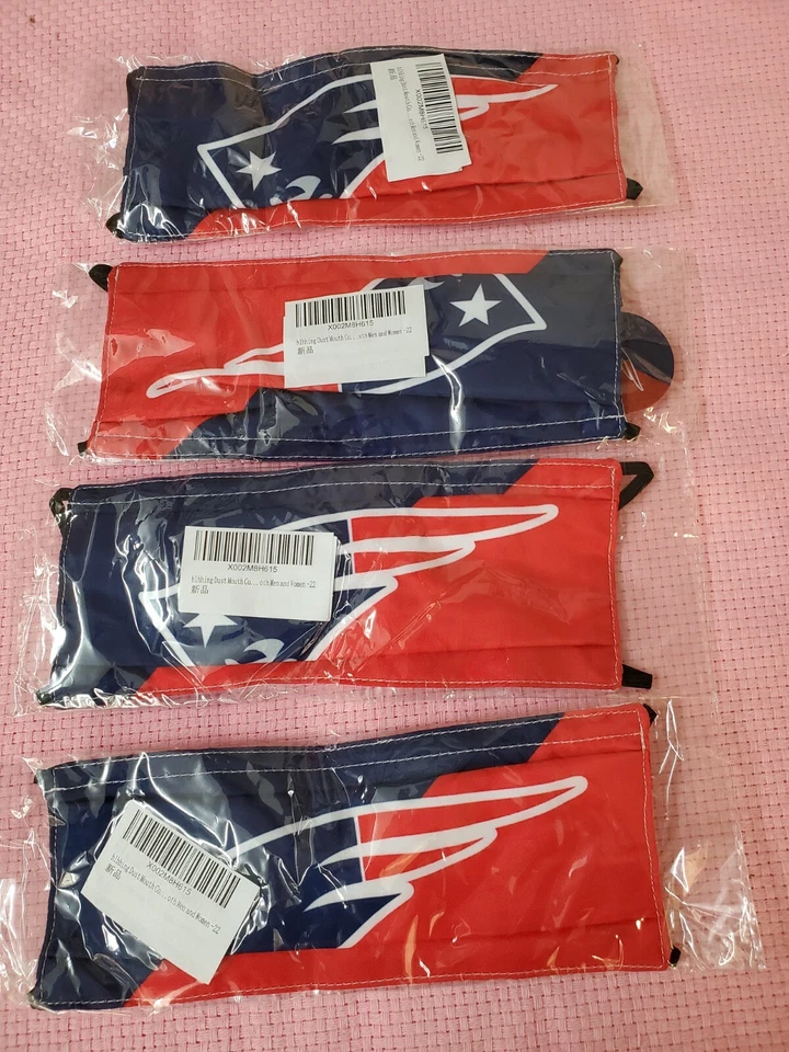  New England Patriots, FACE MASK Adult   LOT OF 4 FM-12 - Image 1 of 1