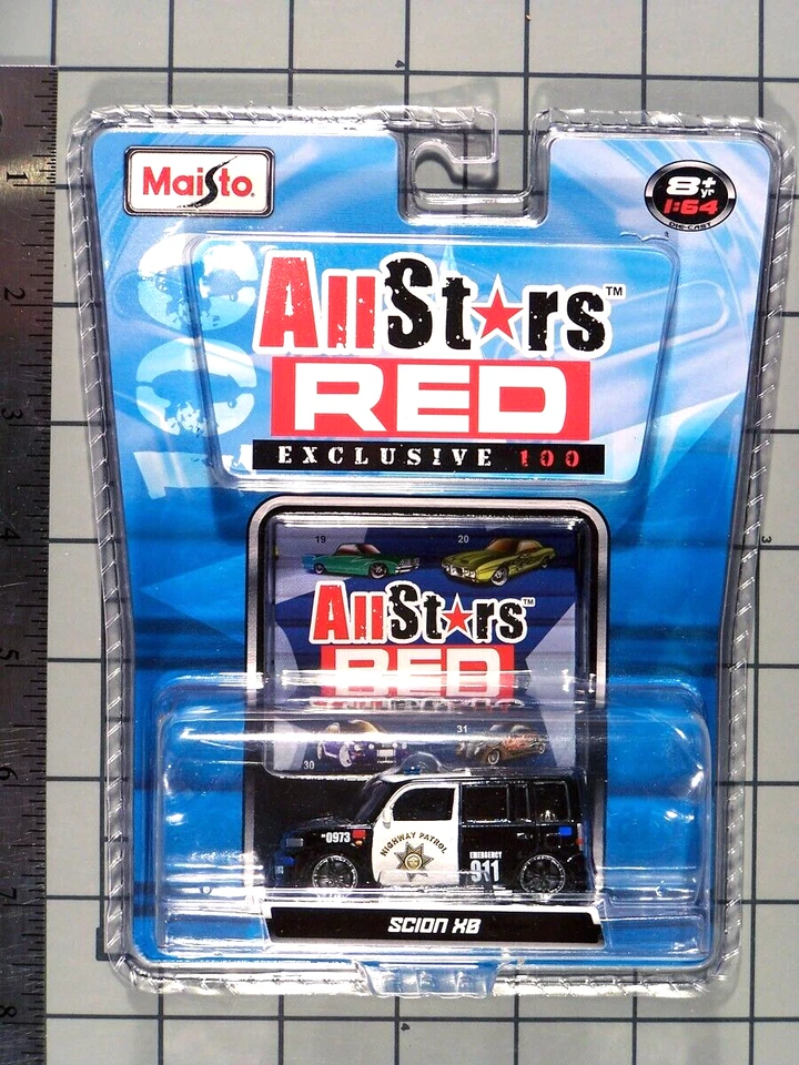 Maisto 2008 All Stars RED, Scion XB, black and white w/police motif  VHTF - Image 1 of 1