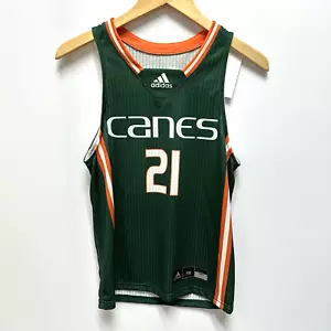 Adidas basketball jersey Miami Canes #21 green Polyester size YOUTH MEDIUM NWTs! - Picture 1 of 6