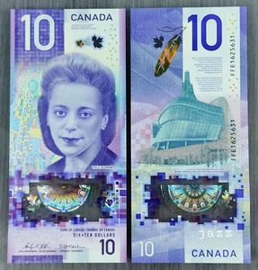 Billete de Canadá 2018 de 10 dólares polímero Wilkins/Macklem P#113b #FFE UNC - Imagen 1 de 4