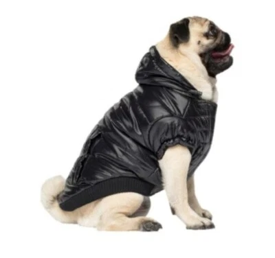 CANNADA POOCH Hunde Jacke,Canada Pooch,dick, Fleece,schwarz,Steppjacke,45cm,11-15kg,Gr L,Neu