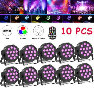 PAR Light 12 LED Stage Lighting RGBW DMX Beam Party Disco Light Halloween - Image 1 of 4