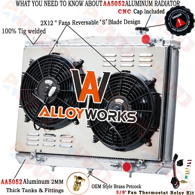 Aluminum Radiator+Shroud Fan for Nissan Frontier 98-04/2000-04 Xterra 2.4L 3.3L - Image 1 of 4