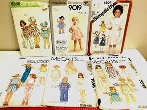 6 Vintage Schnittmuster Kinder Mädchen Simplicity McCalls Kleider Strampler - Bild 1 von 8