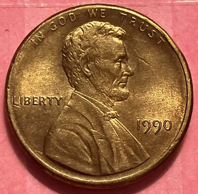 1990 P Lincoln Memorial Cent/Red BU/FS/ DDO-001 Variety/broad Strike/ #L-070 - Image 1 of 4